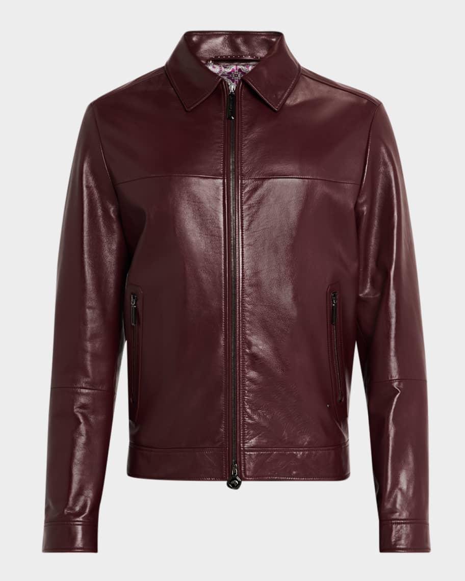 Mens Leather Full-Zip Blouson product image