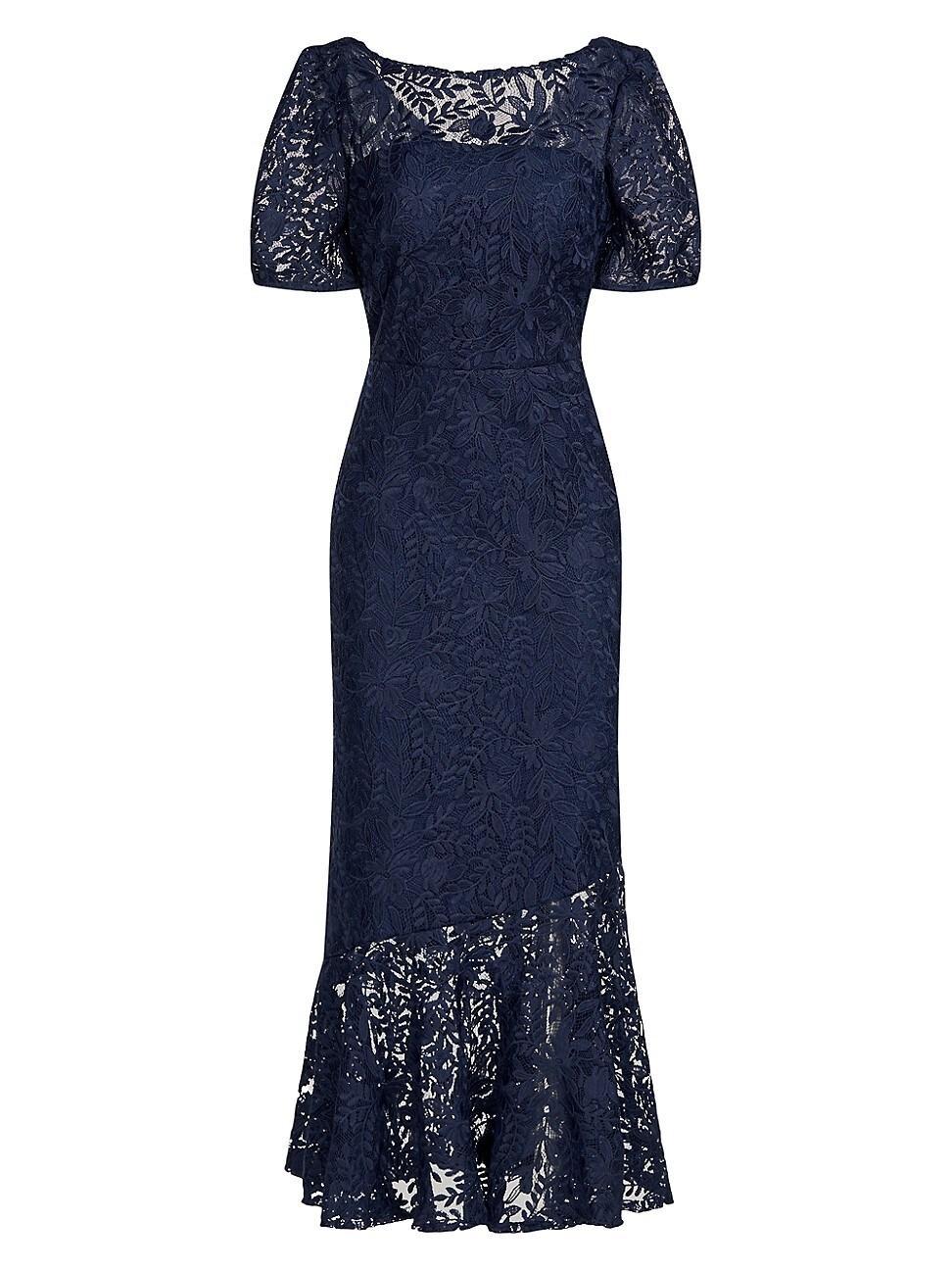 Womens Portia Floral Lace Midi-Dress Product Image