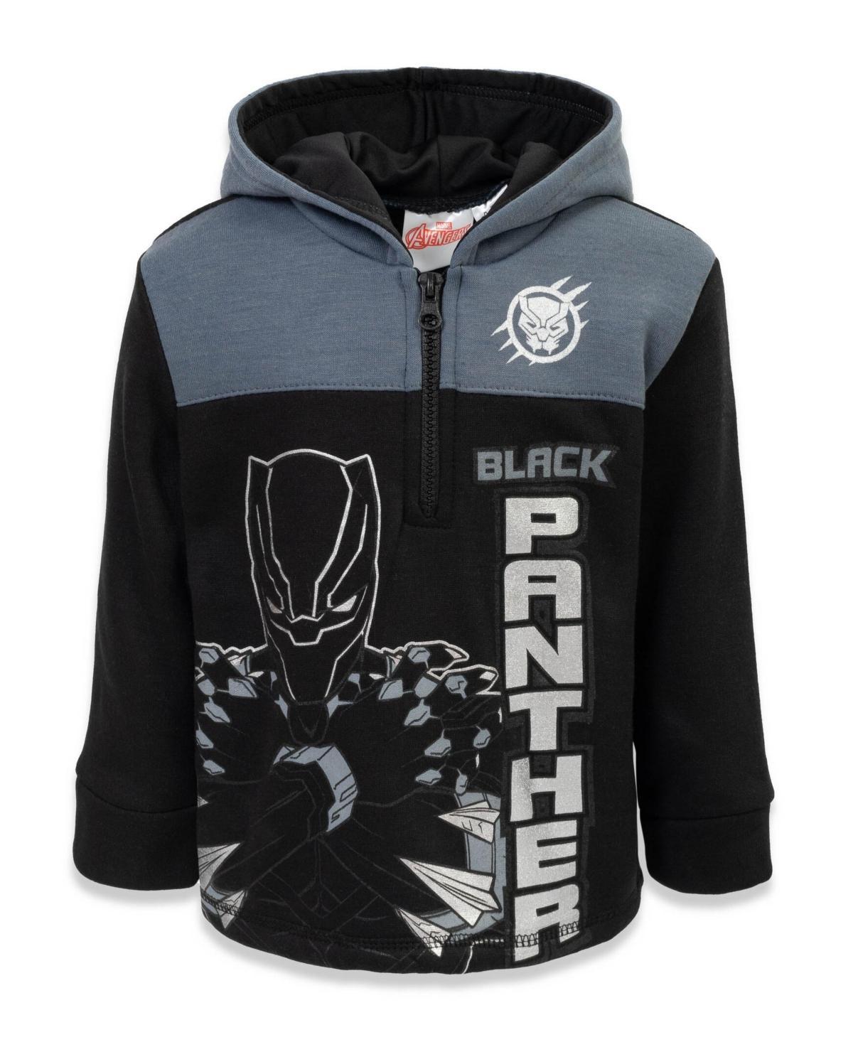 Marvel Boys Spider-Man Spider-Verse Avengers Hulk Black Panther Miles Morales Fleece Half Zip Hoodie to Product Image