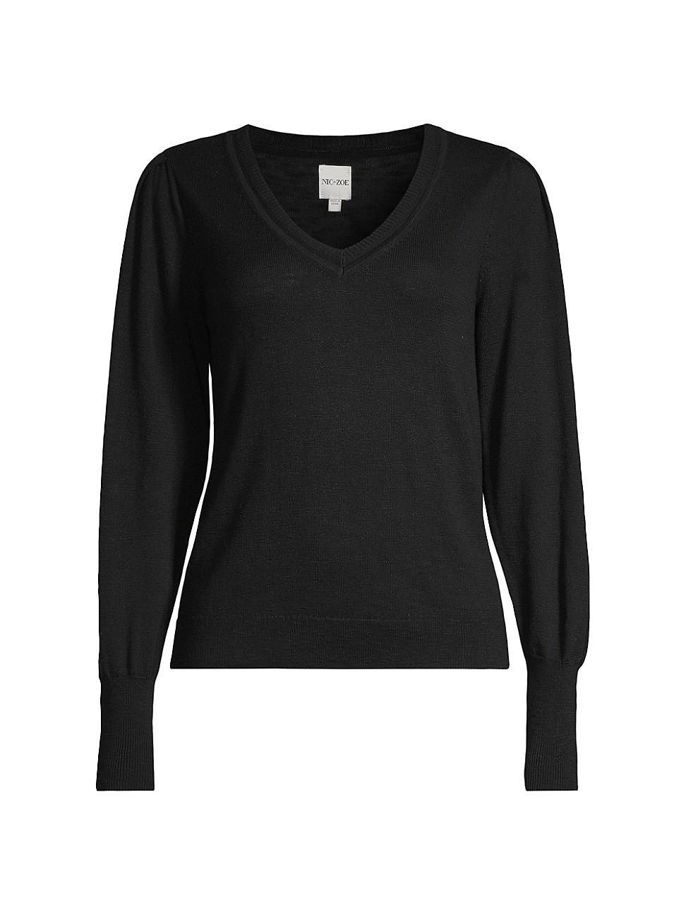 Womens Slub V-Neck Sweater Product Image