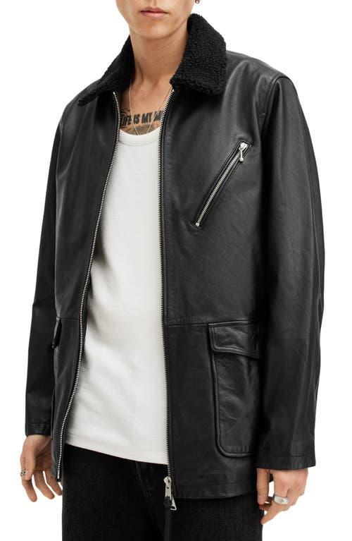 ALLSAINTS Moriarty Leather Jacket In Black Product Image