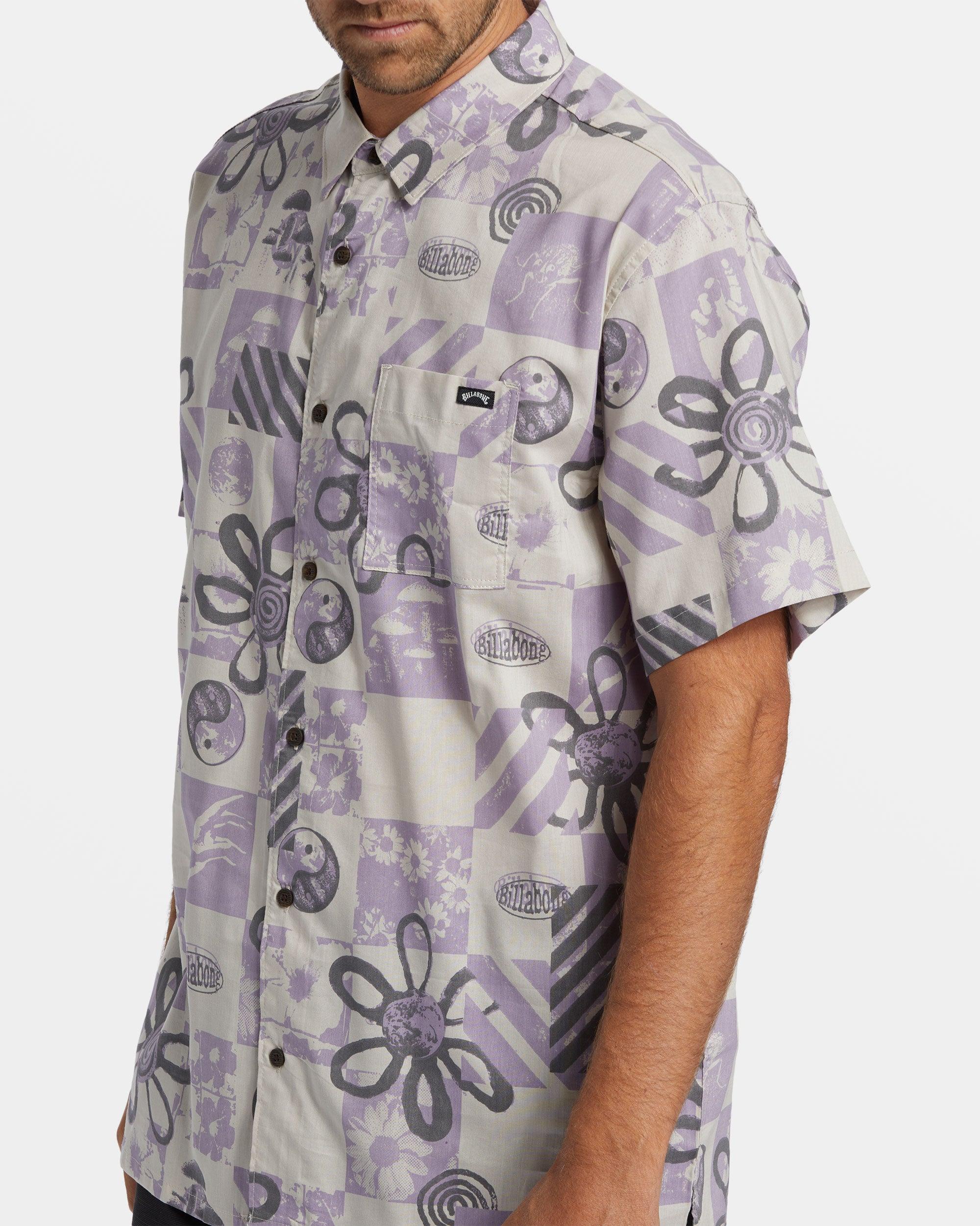 Double Vision Short Sleeve Shirt - Purple Ash Male Product Image