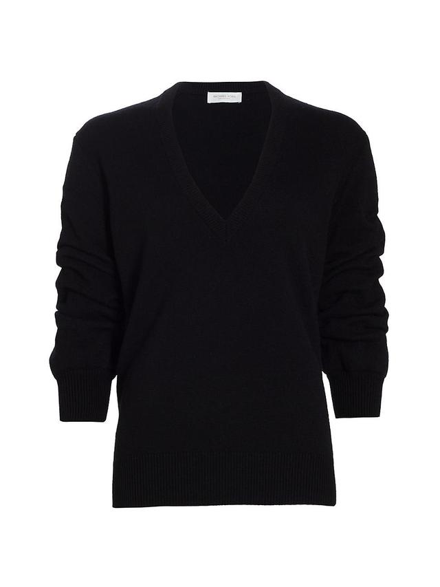 Womens Cashmere Ruched-Sleeve Sweater Product Image