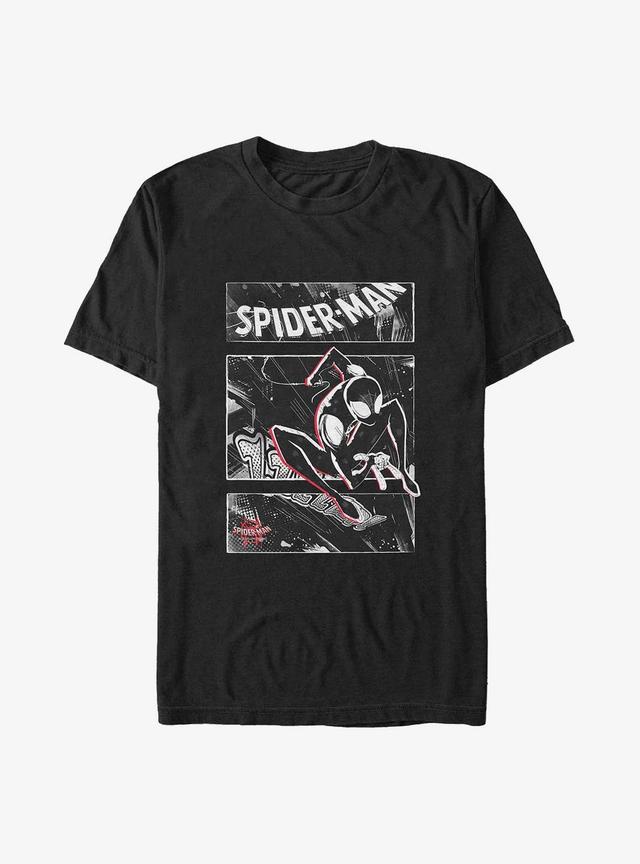 Marvel Spider-Man Miles Morales Swinging Panels Big & Tall T-Shirt Product Image