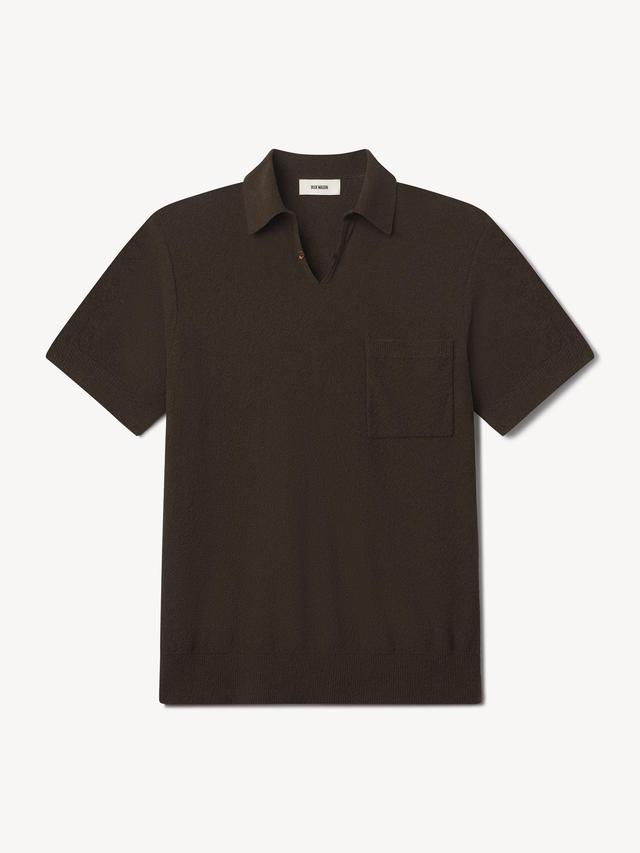 Brown Cinder Cotton Loop Terry Polo Product Image