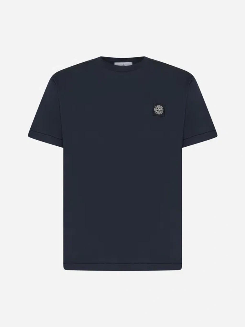 STONE ISLAND Logo-patch Cotton T-shirt In Quartz Pink Product Image