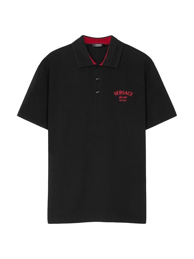 Mens Versace Est. Embroidered Polo Shirt Product Image