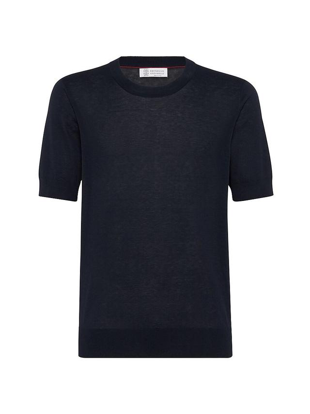 Mens Cotton And Silk Lightweight Knit T-Shirt Product Image