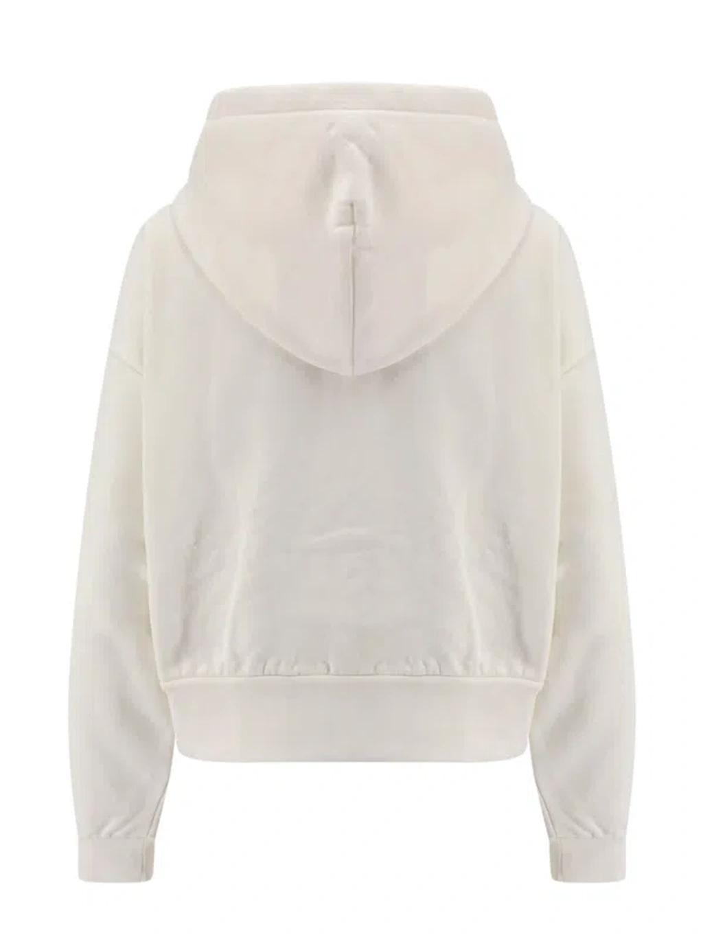 Cotton Jersey Zip Sweatshirt In White Product Image