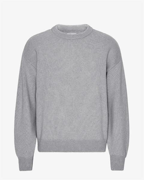 Oversized Merino Wool Crew - Heather Grey Product Image