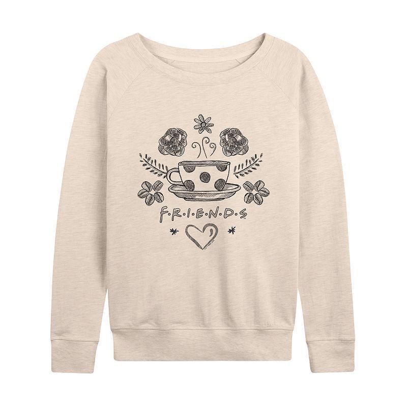 Womens Friends Floral Coffee Logo Slouchy Graphic Sweatshirt Product Image