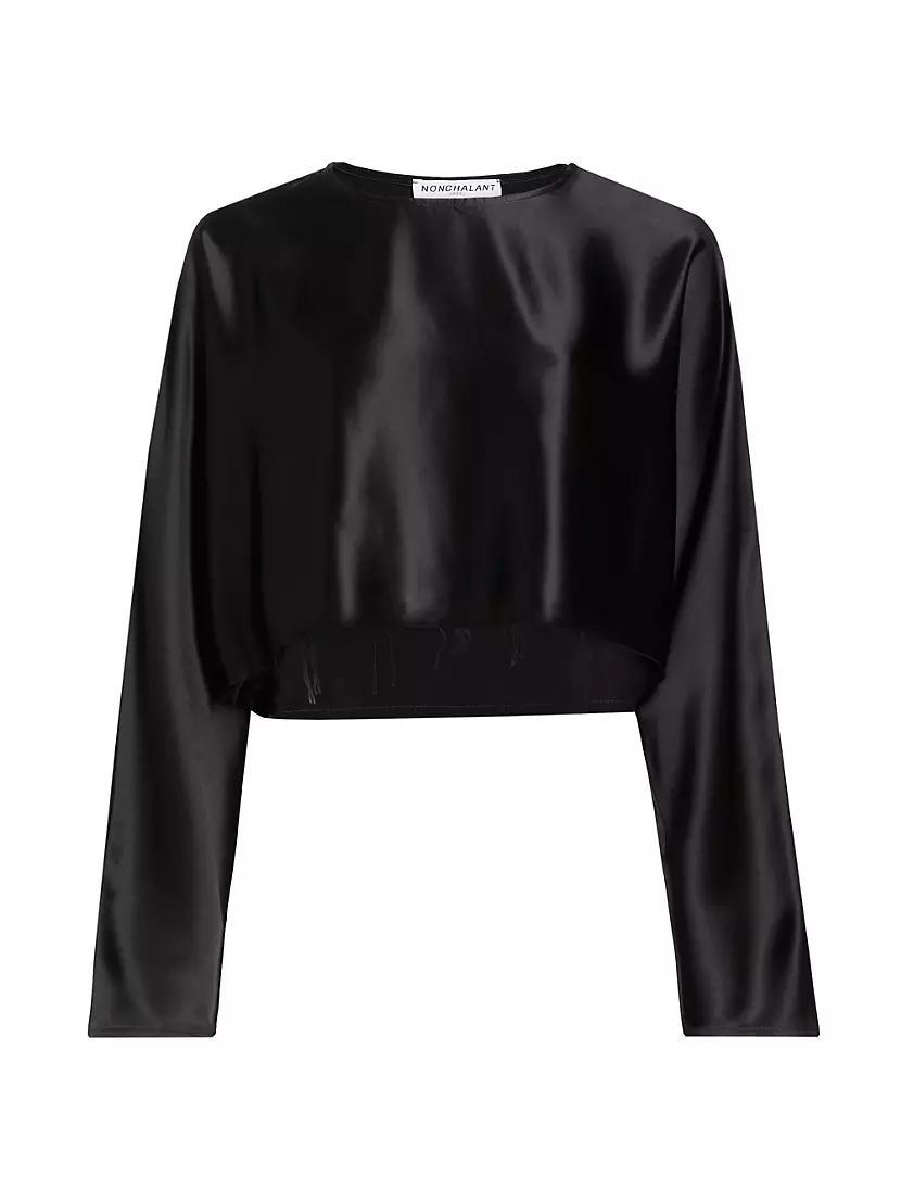 Emilia Satin Crop Blouse Product Image