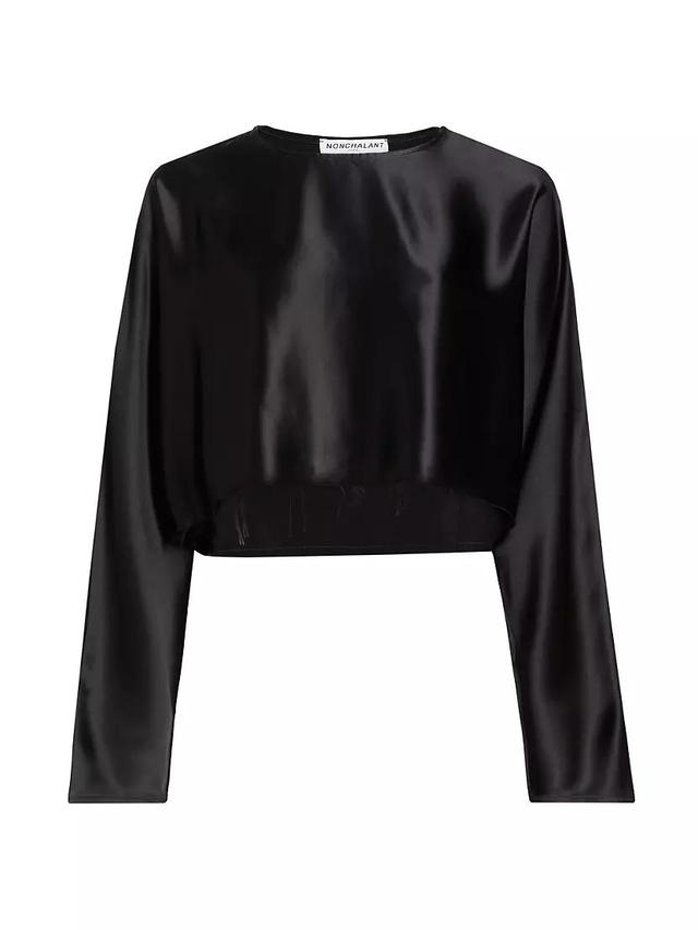 Emilia Satin Crop Blouse Product Image