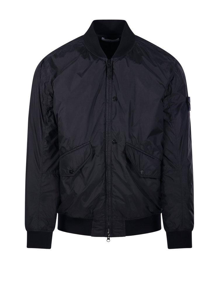 Zipped Bomber Jacket In Black Product Image