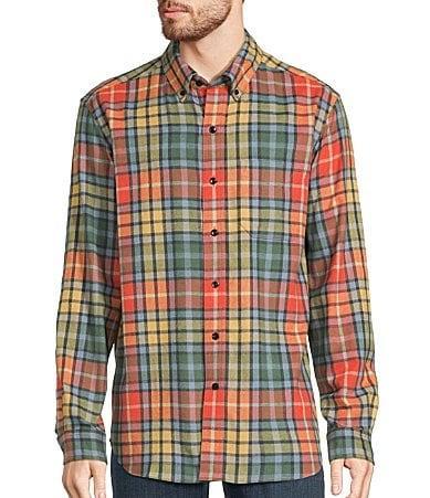 L.L.Bean Multi-Color Scotch Plaid Flannel Long Sleeve Woven Shirt Product Image