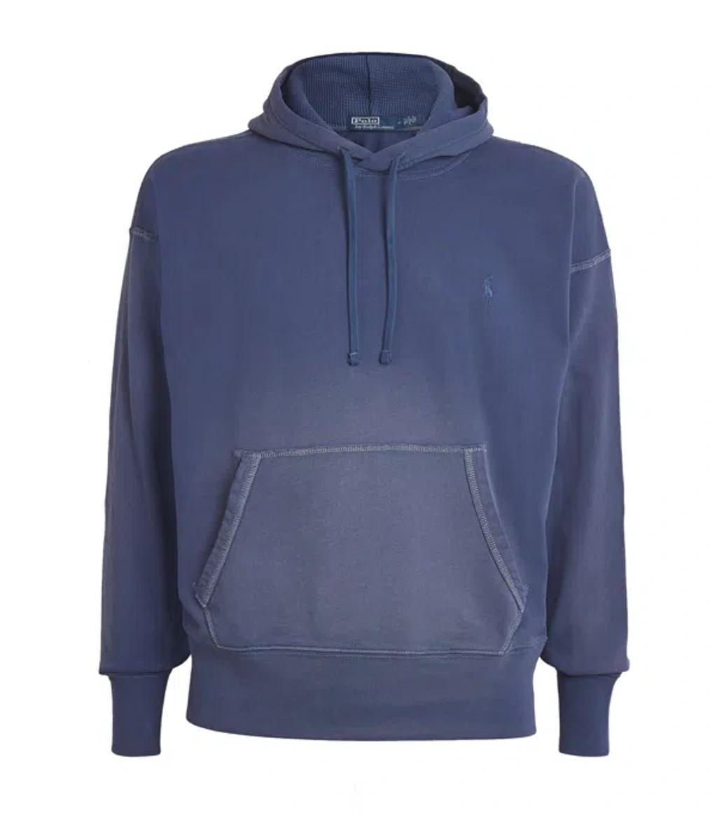 POLO RALPH LAUREN Cotton Polo Pony Hoodie In Navy Product Image