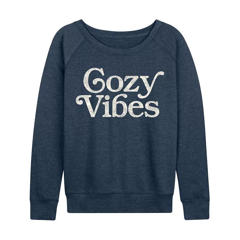 Plus Size Cozy Vibes Lightweight French Terry Sweatshirt, Womens Heather Grey Product Image