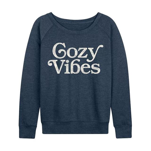 Plus Size Cozy Vibes Lightweight French Terry Sweatshirt, Womens Grey Maroon Product Image