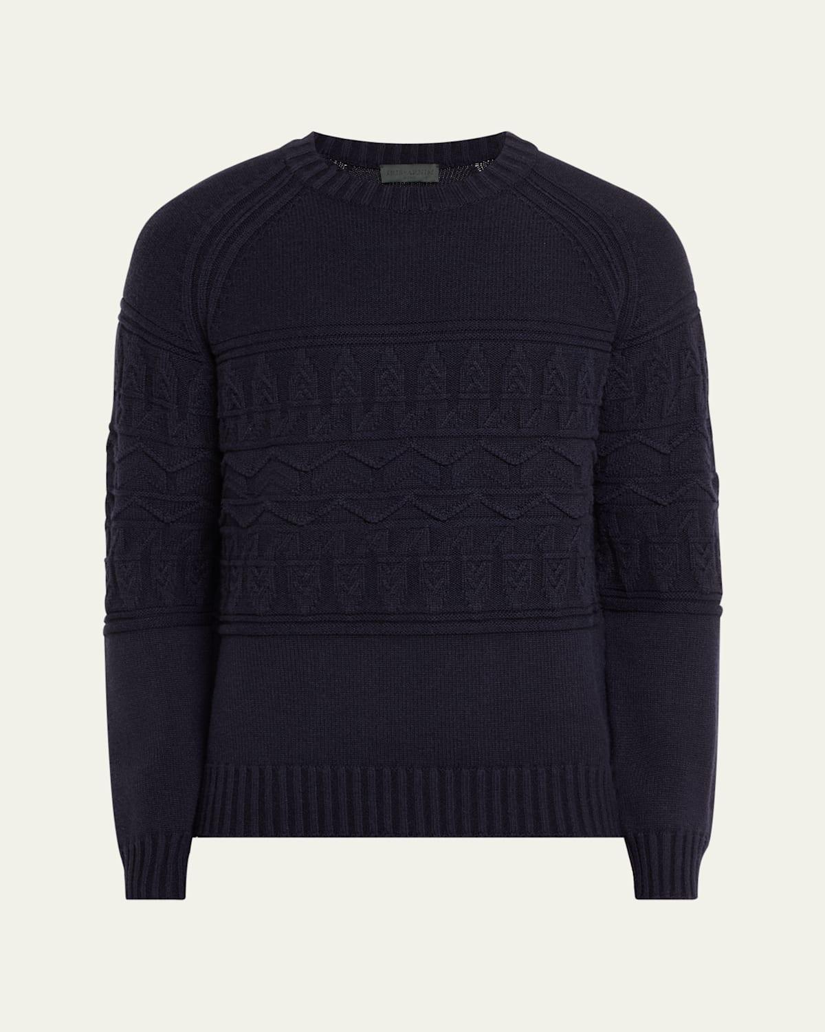 Mens Cashmere Cable Crewneck Sweater Product Image