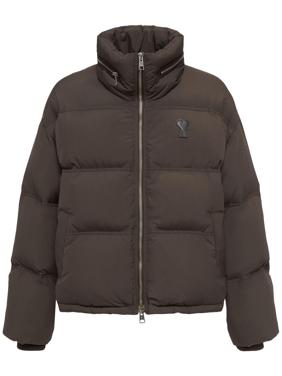 AMI ALEXANDRE MATTIUSSI Ami De Coeur Logo Puffer Jacket In Dark Coffee Product Image