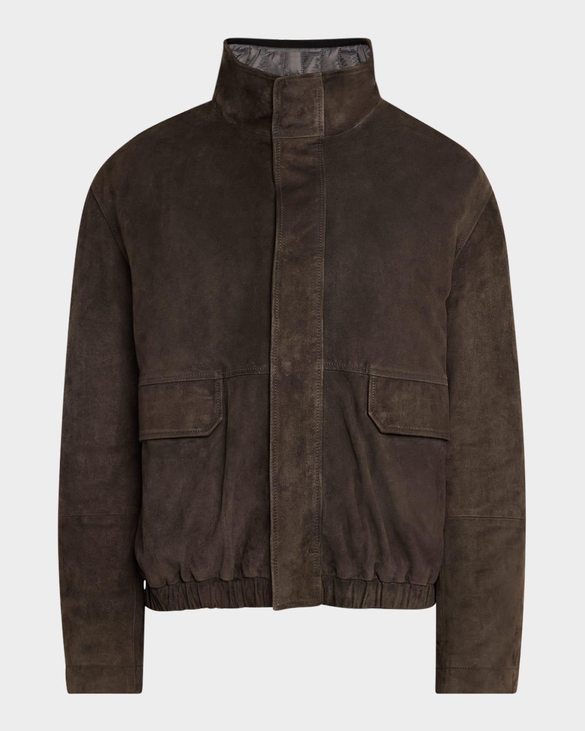 Men's Reversible Suede and Quilted Nylon Jacket Product Image