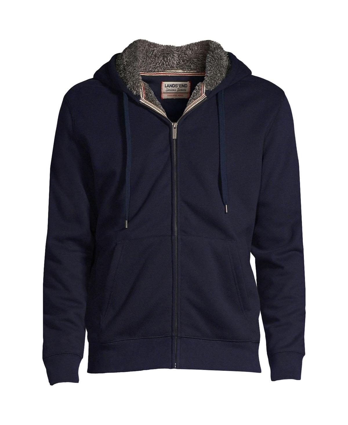 Mens Lands End Serious Sweats Full-Zip Sherpa Hoodie Radiant Blue Product Image