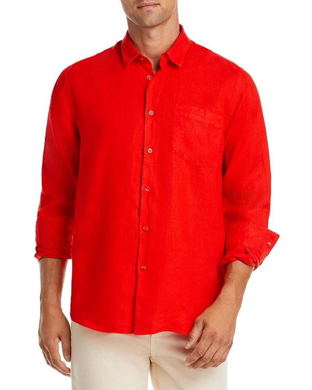 Mens Long-Sleeve Linen Shirt Product Image