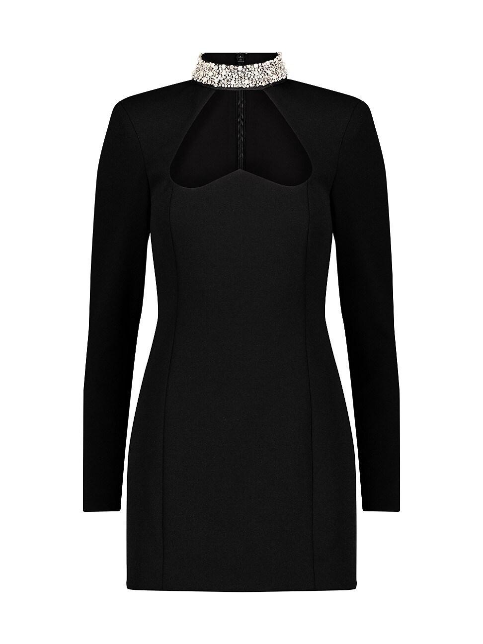 Womens Embellished Collar Cut-Out Minidress Product Image