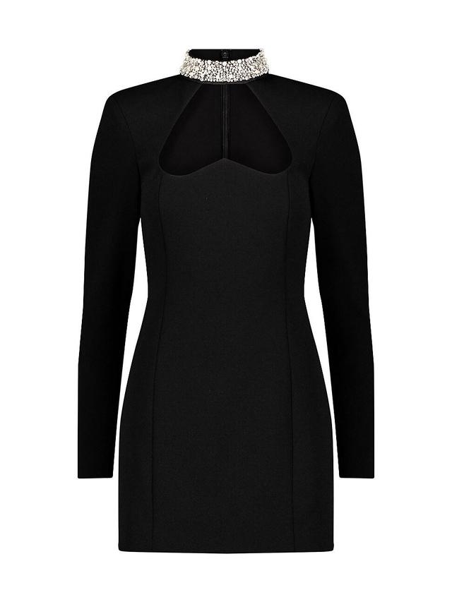 Womens Embellished Collar Cut-Out Minidress Product Image