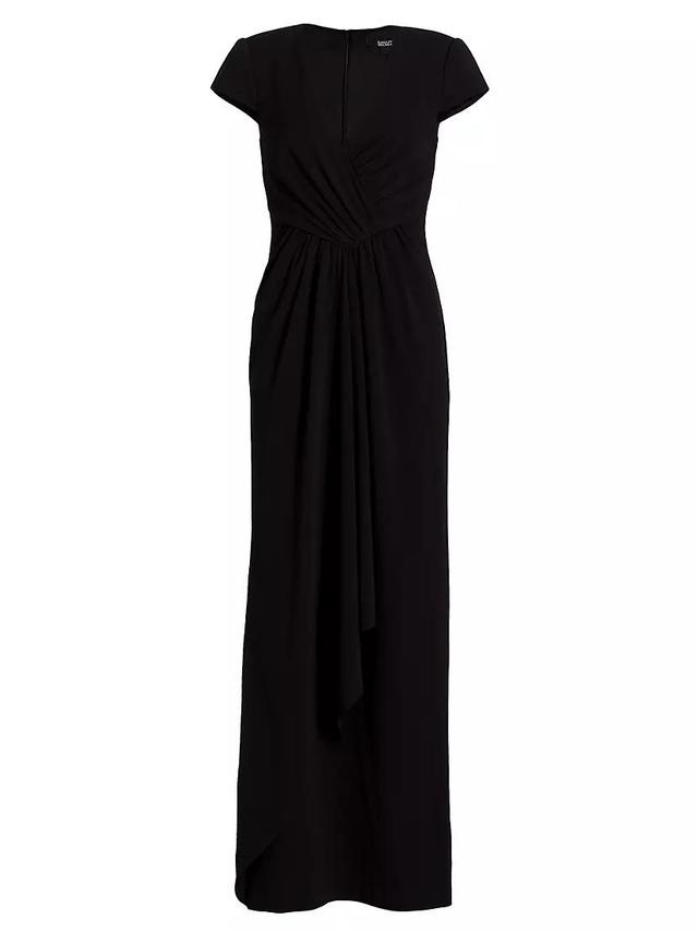 Womens V-Neck Shirred Drape Gown Product Image