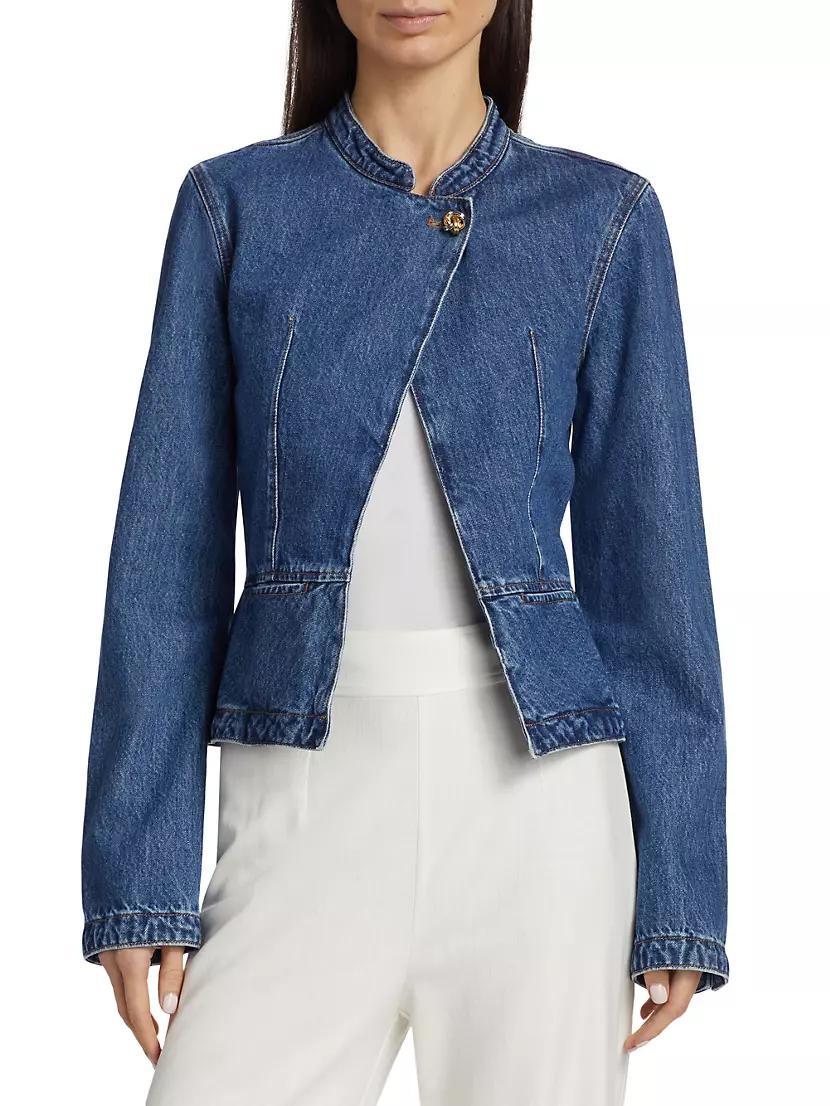 Adeline Peplum Denim Jacket Product Image