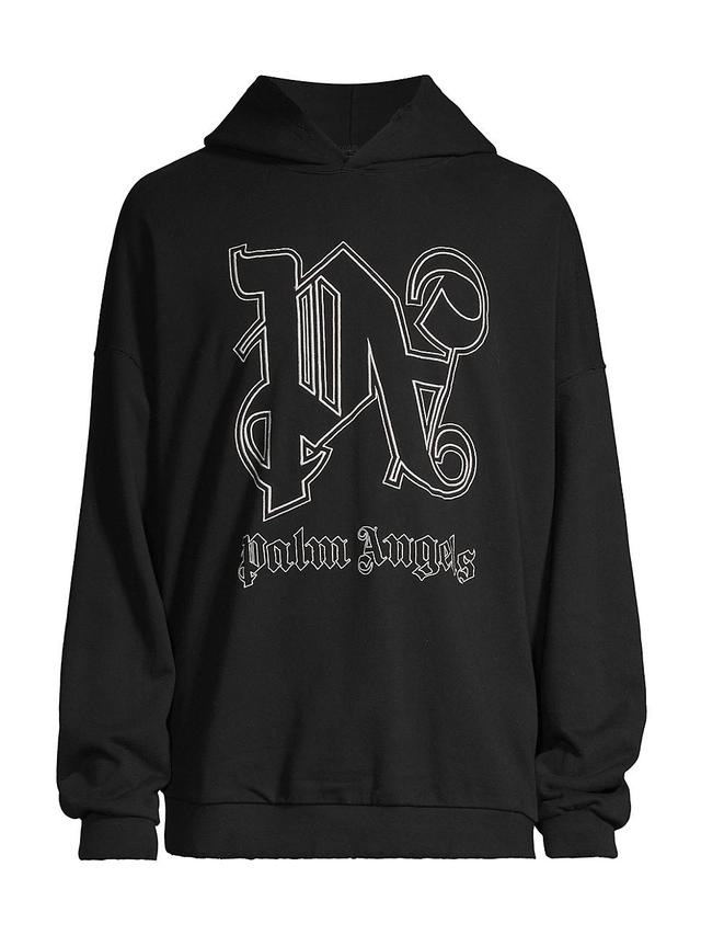 Palm Angels Statement Monogram Embroidered Hoodie Product Image