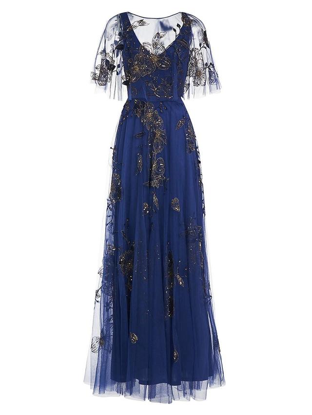 Womens Jaylee Beaded Capelet Gown Product Image