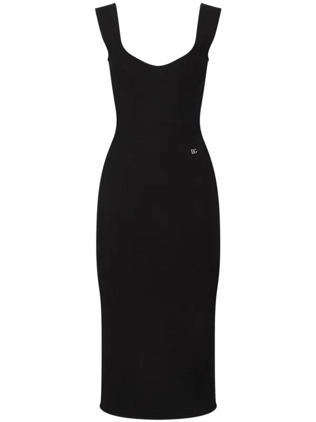 DOLCE & GABBANA Knitted Midi Dress In Black Product Image