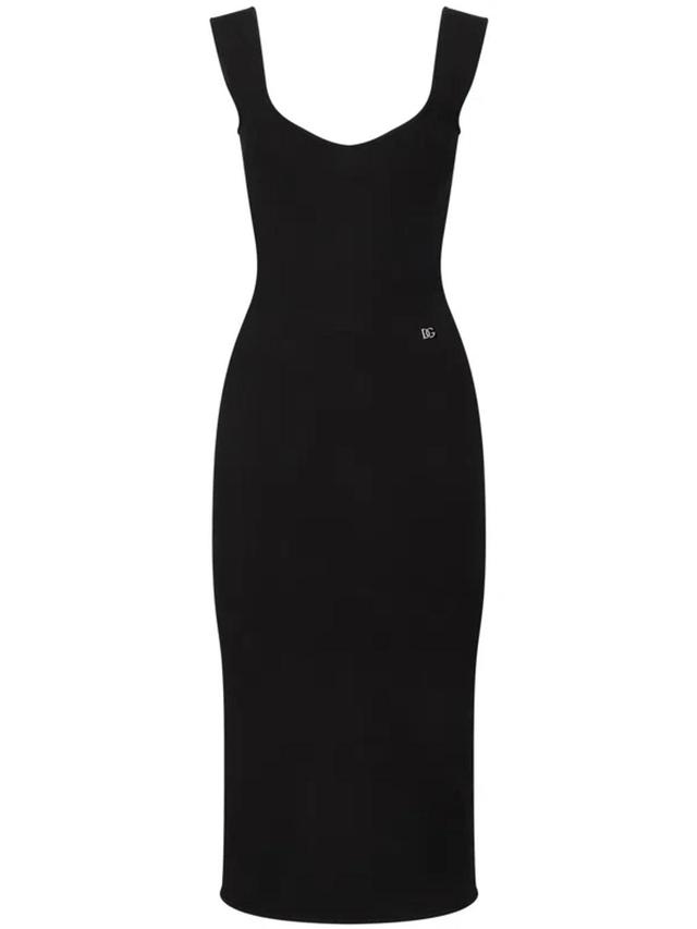 DOLCE & GABBANA Knitted Midi Dress In Black Product Image