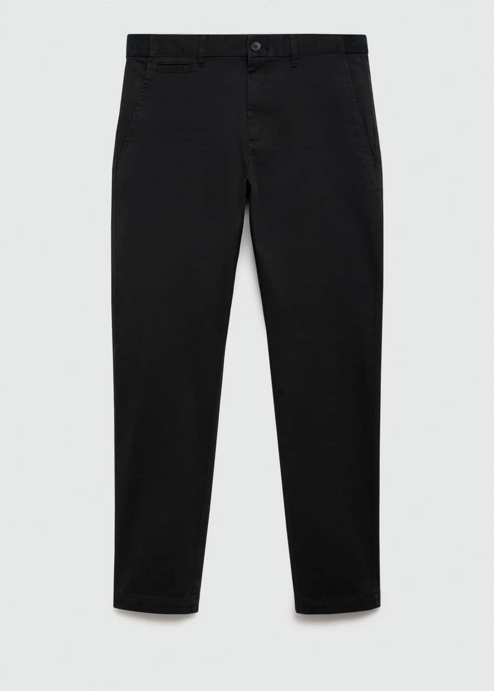 MANGO MAN - Cotton tapered crop pants blackMen Product Image