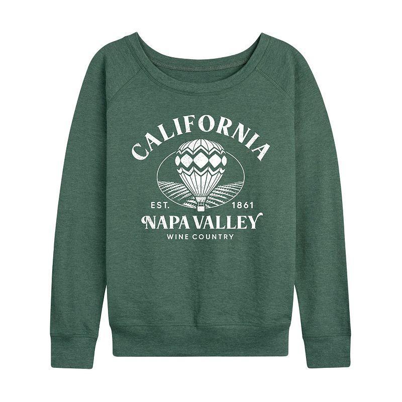 Womens California Napa Valley Lightweight French Terry Sweatshirt, Girls Heather Grey Product Image