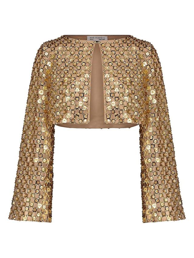 Womens Embellished Georgette Crop Cardigan Product Image