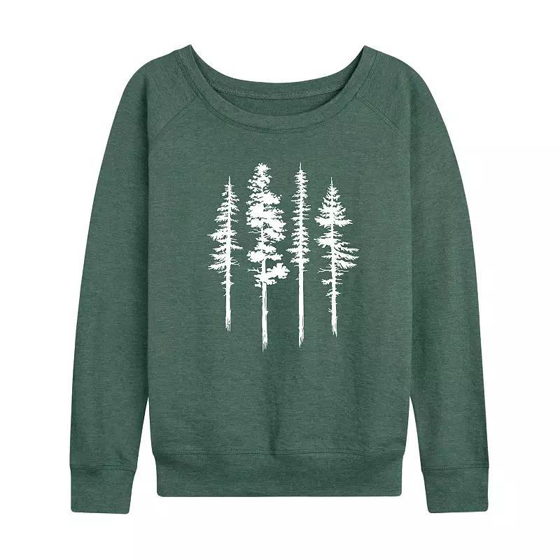 Womens Abstract Trees Pullover Grey Green Product Image