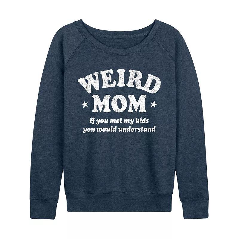 Womens Weird Mom Lightweight French Terry Sweatshirt, Girls Grey Indigo Product Image