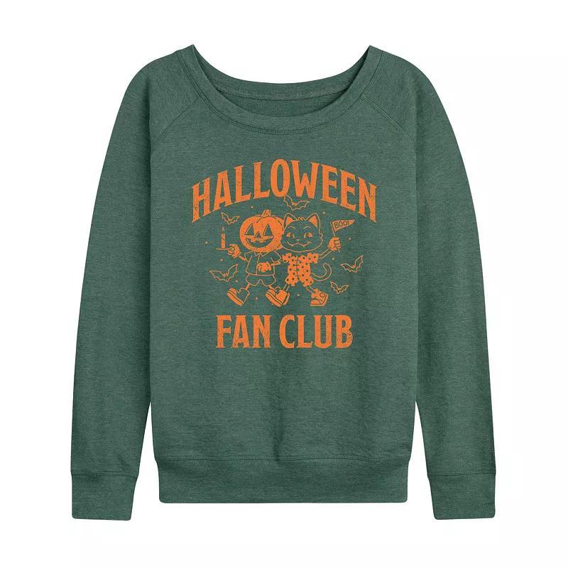 Womens Halloween Fan Club Lightweight French Terry Sweatshirt Grey Green Product Image