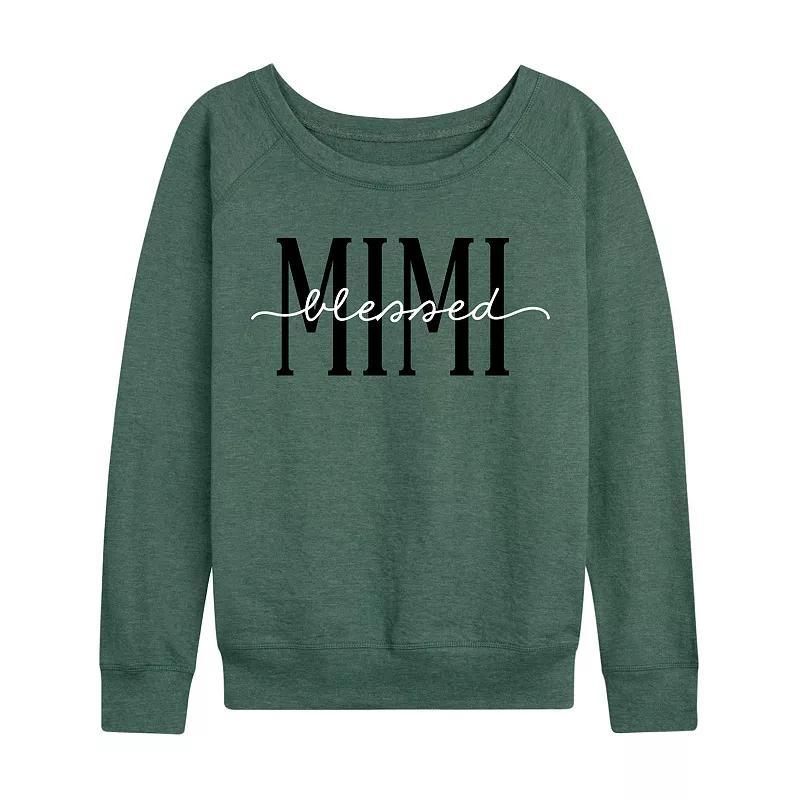 Womens Blessed Mimi Slouchy Graphic Sweatshirt, Girls Grey Juniper Product Image