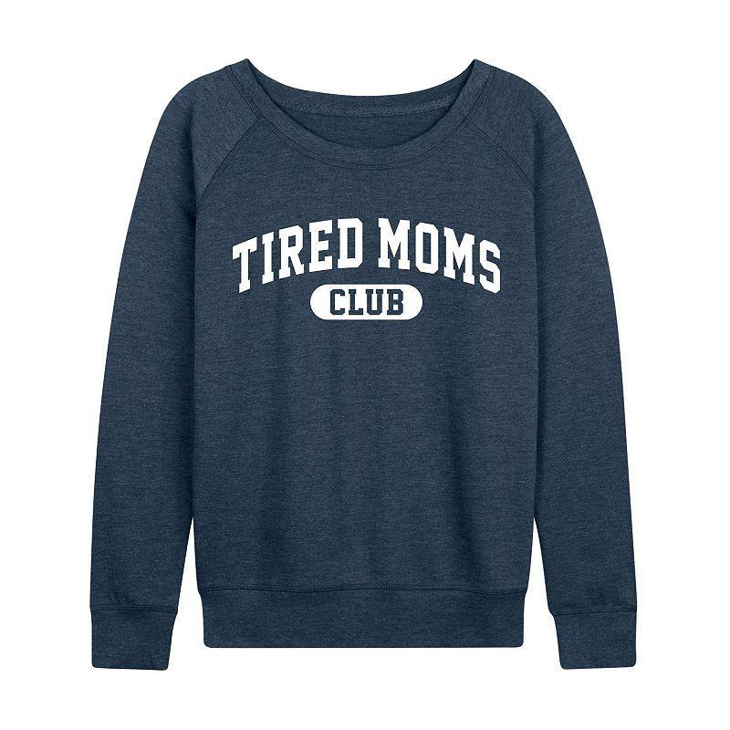 Womens Tired Moms Club Lightweight French Terry Sweatshirt, Girls Heather Grey Product Image