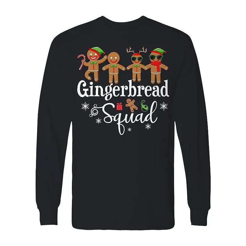 Mens Christmas Gingerbread Squad Long Sleeve Graphic Tee Product Image