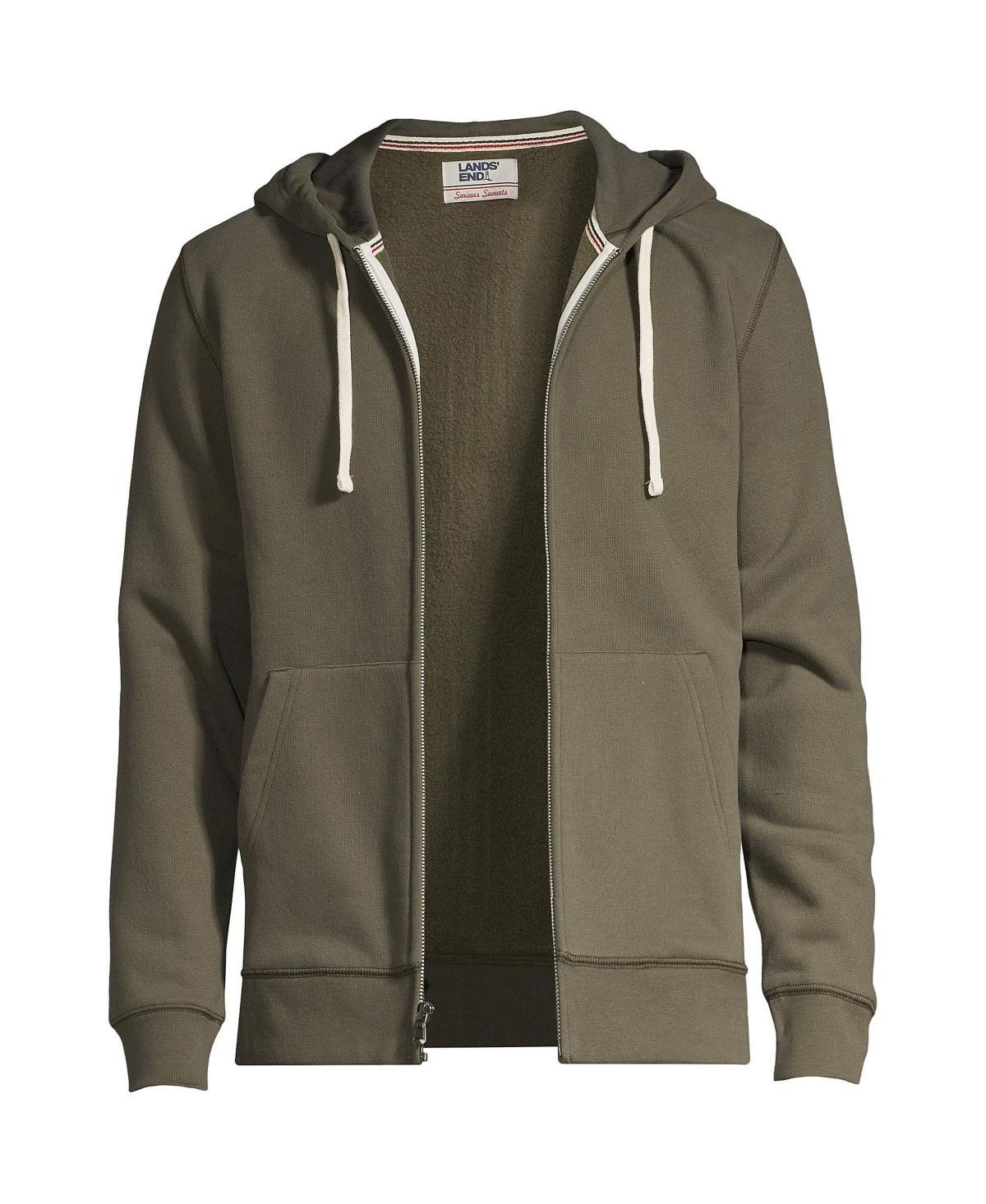 Mens Lands End Serious Sweats Full-Zip Hoodie Gray Grey Product Image