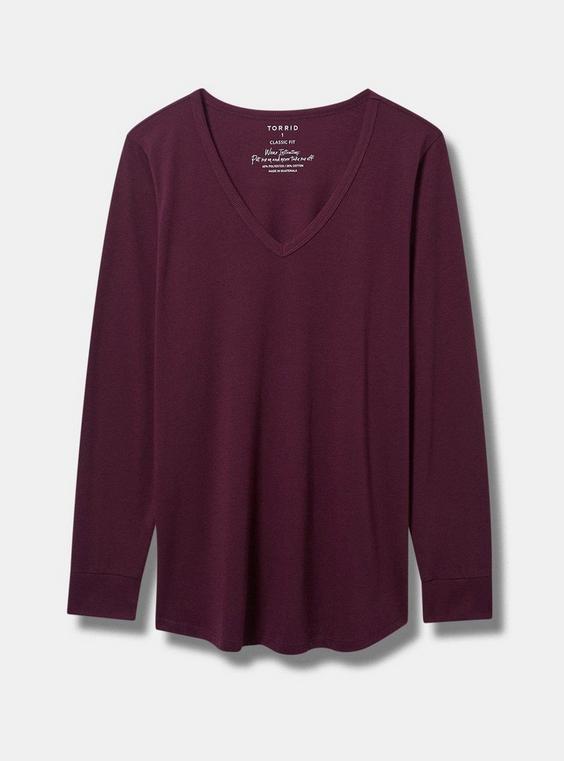 Girlfriend Signature Jersey V-Neck Long Sleeve Tee Product Image