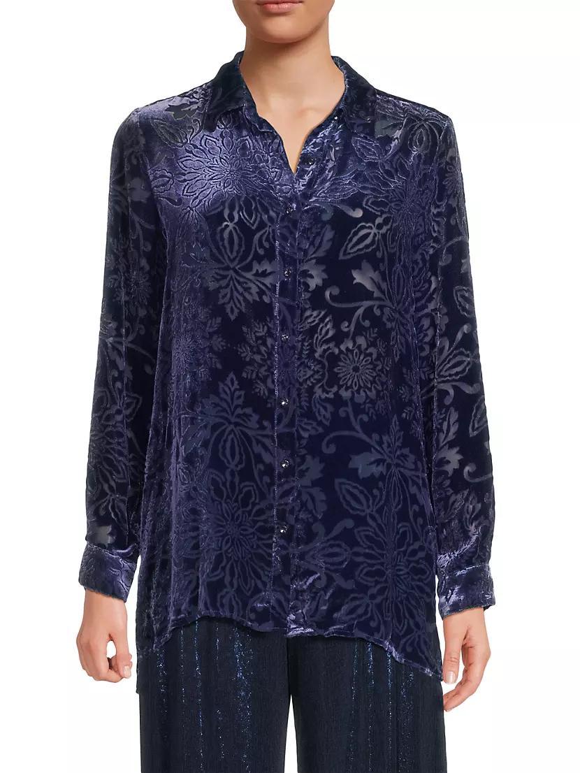 Misty Floral Velour Shirt Product Image