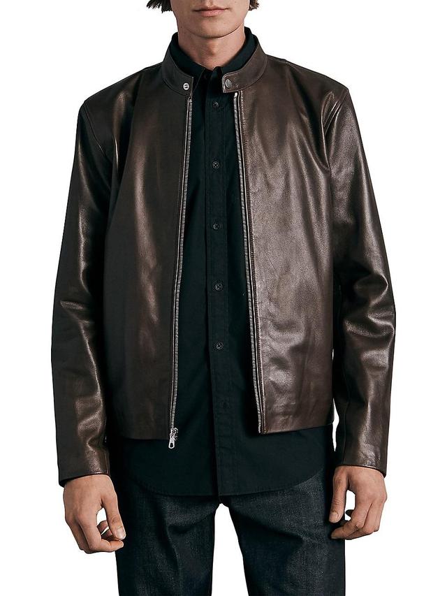 Mens Archive Cafe Racer Leather Jacket Product Image