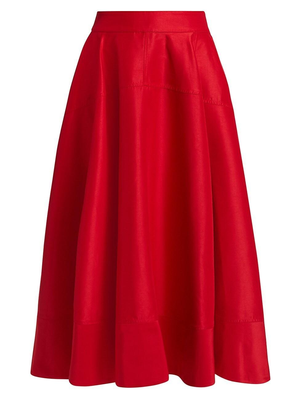 Womens Avani Satin Midi-Skirt Product Image