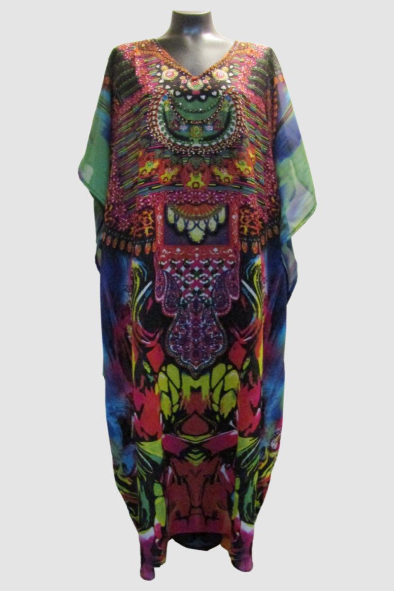 Long Multi-Color Beaded Kaftan Product Image